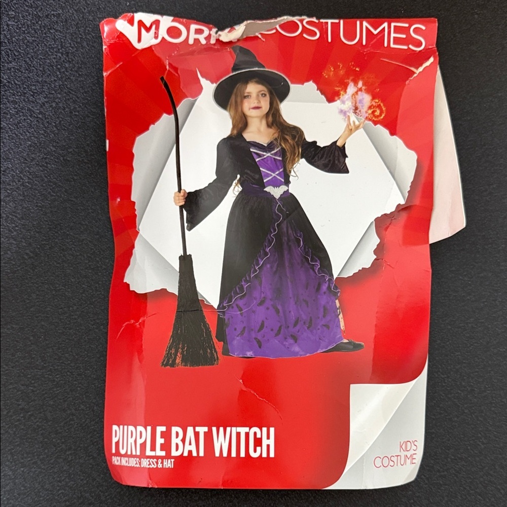 Purple Bat Witch Kids Costume